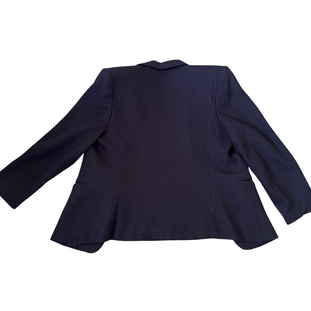 Sag Harbor Navy‎ Blue 100% Pure New Wool 3-Button Blazer Jacket Womens Size 8 - Picture 2 of 6